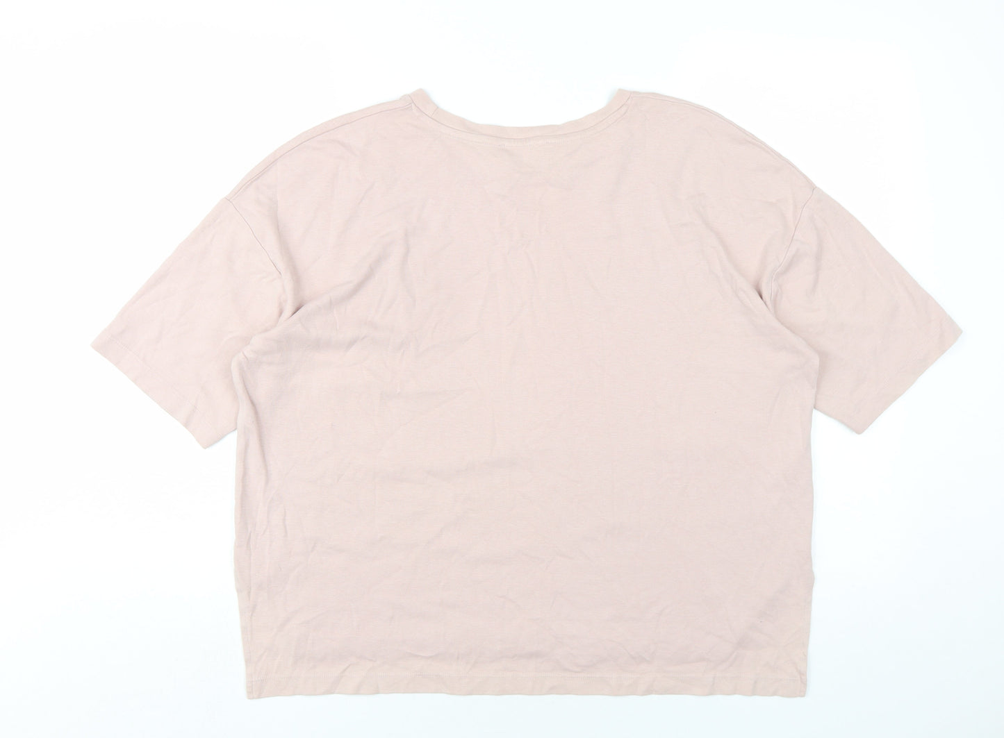 Womens UK Size M Mango Pink Basic T-Shirt