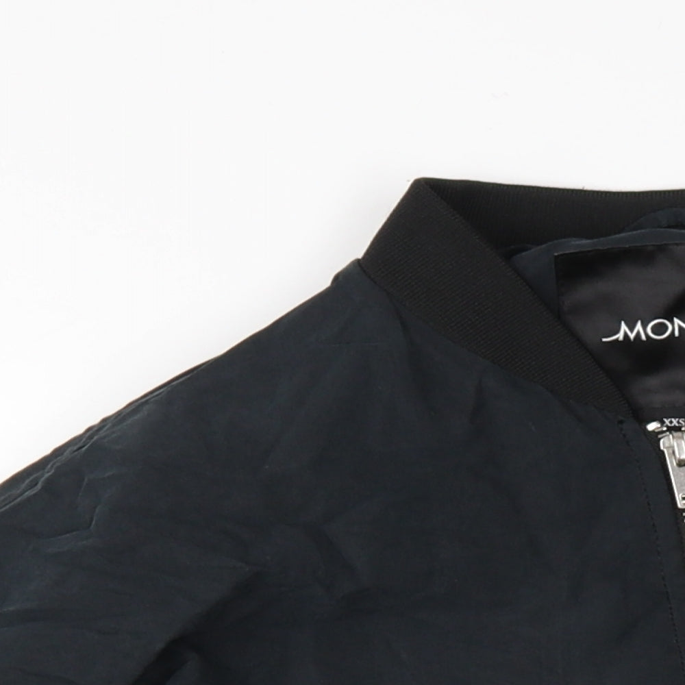 Womens UK Size 2XS Monki Black Bomber Jacket