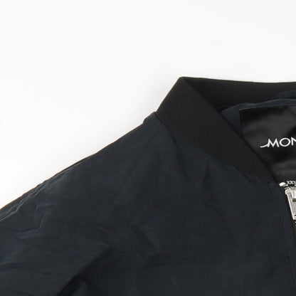 Womens UK Size 2XS Monki Black Bomber Jacket