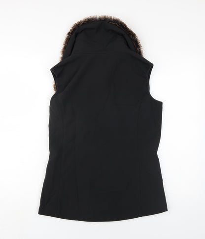 Ayacucho Womens Black Gilet Waistcoat Size S Snap - Fur Collar
