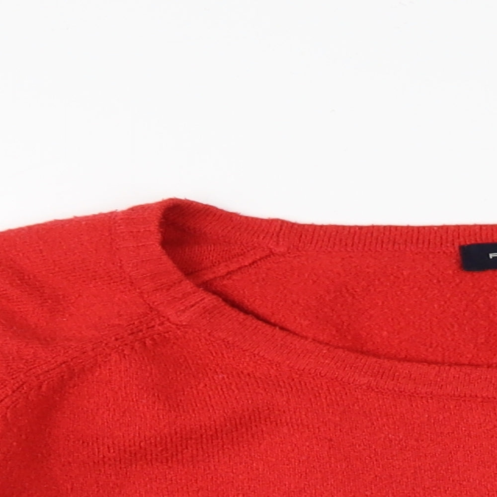 French Connection Womens Red Round Neck Acrylic Pullover Jumper Size M