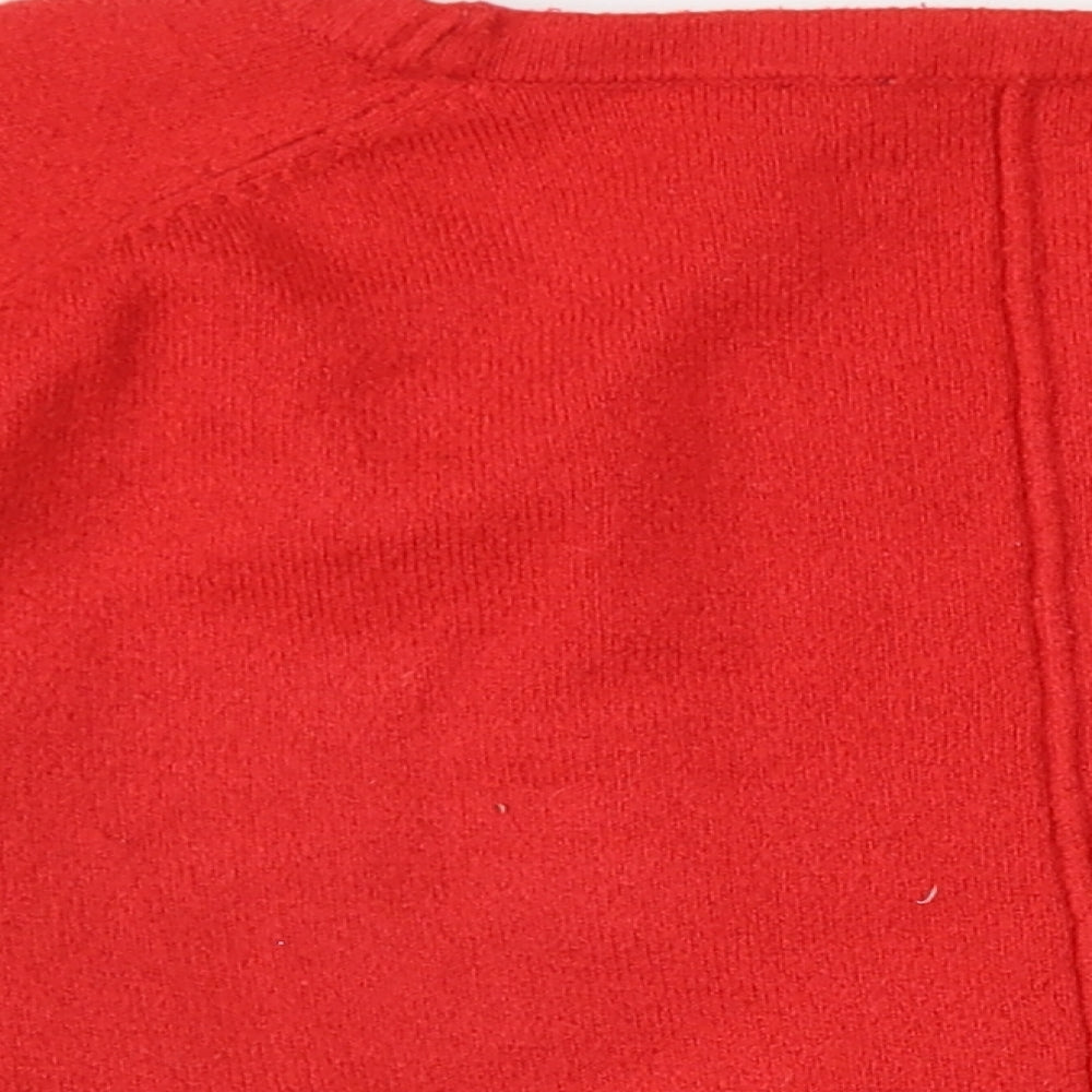 French Connection Womens Red Round Neck Acrylic Pullover Jumper Size M