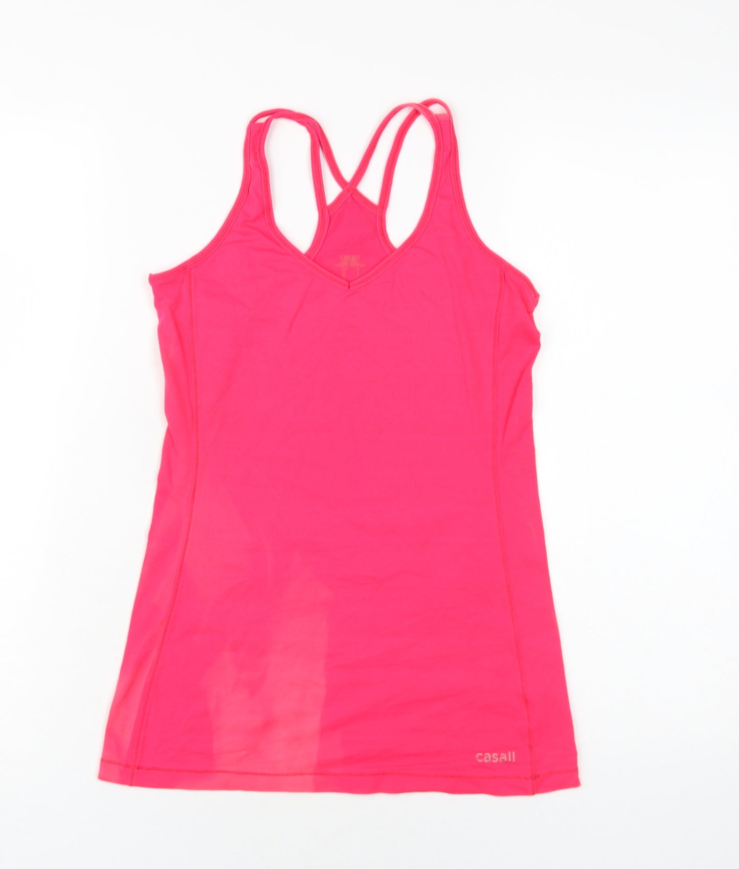 Casall Womens Pink Polyester Camisole T-Shirt Size 8 V-Neck Pullover