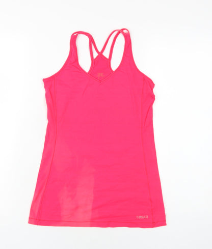 Casall Womens Pink Polyester Camisole T-Shirt Size 8 V-Neck Pullover
