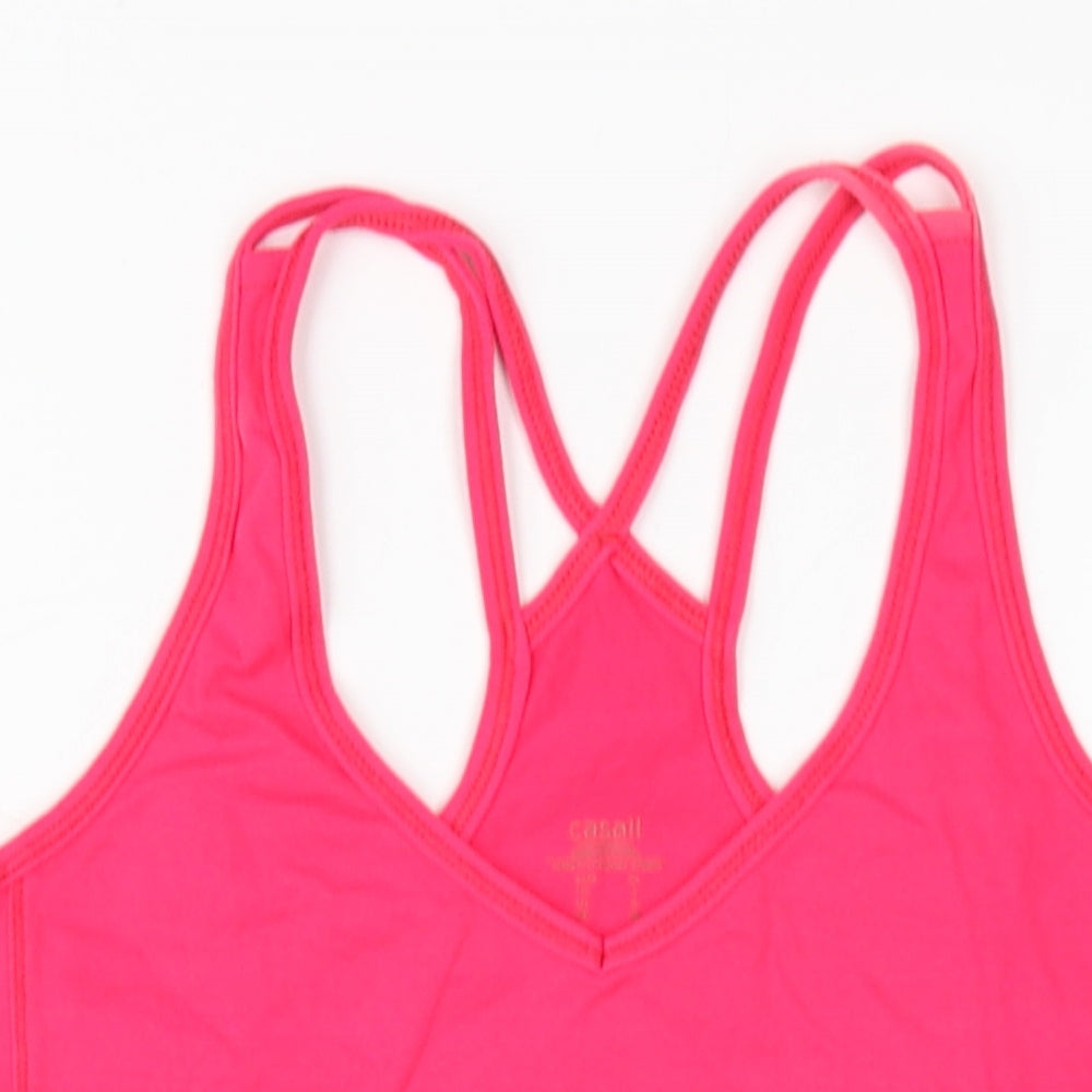 Casall Womens Pink Polyester Camisole T-Shirt Size 8 V-Neck Pullover