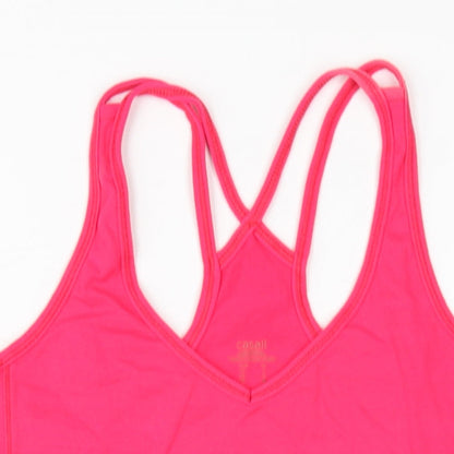 Casall Womens Pink Polyester Camisole T-Shirt Size 8 V-Neck Pullover