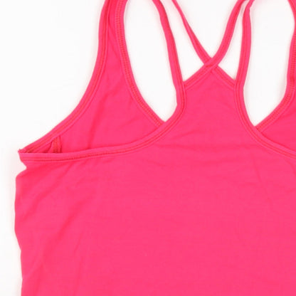 Casall Womens Pink Polyester Camisole T-Shirt Size 8 V-Neck Pullover