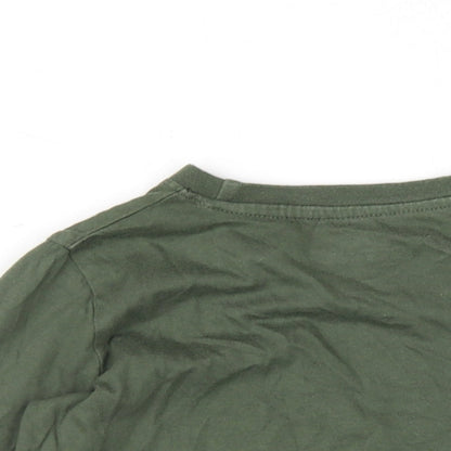 Jurassic World Boys Green Cotton Basic T-Shirt Size 2-3 Years Round Neck Pullover