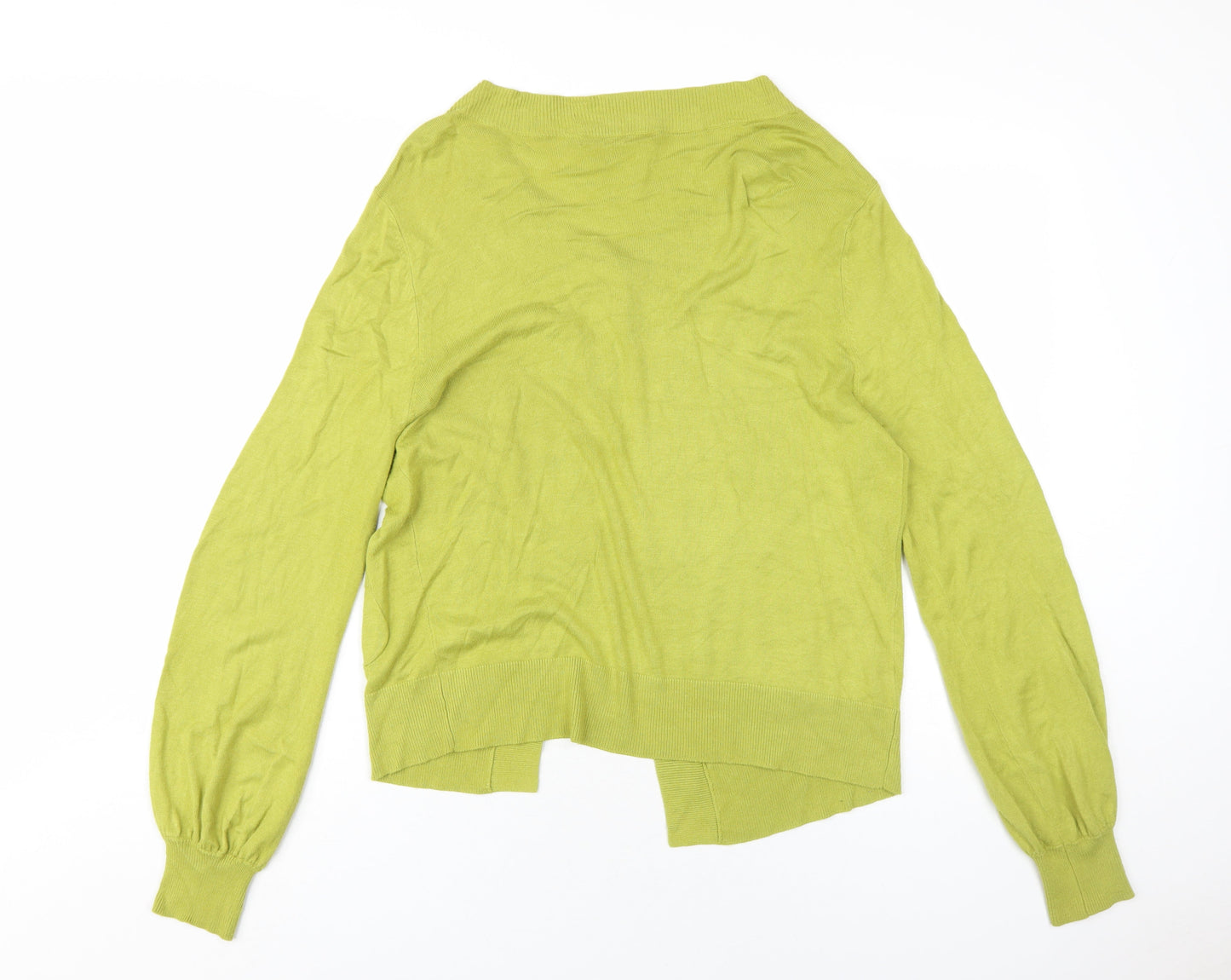 Betty Jackson Womens Green Boat Neck Viscose Cardigan Jumper Size 18