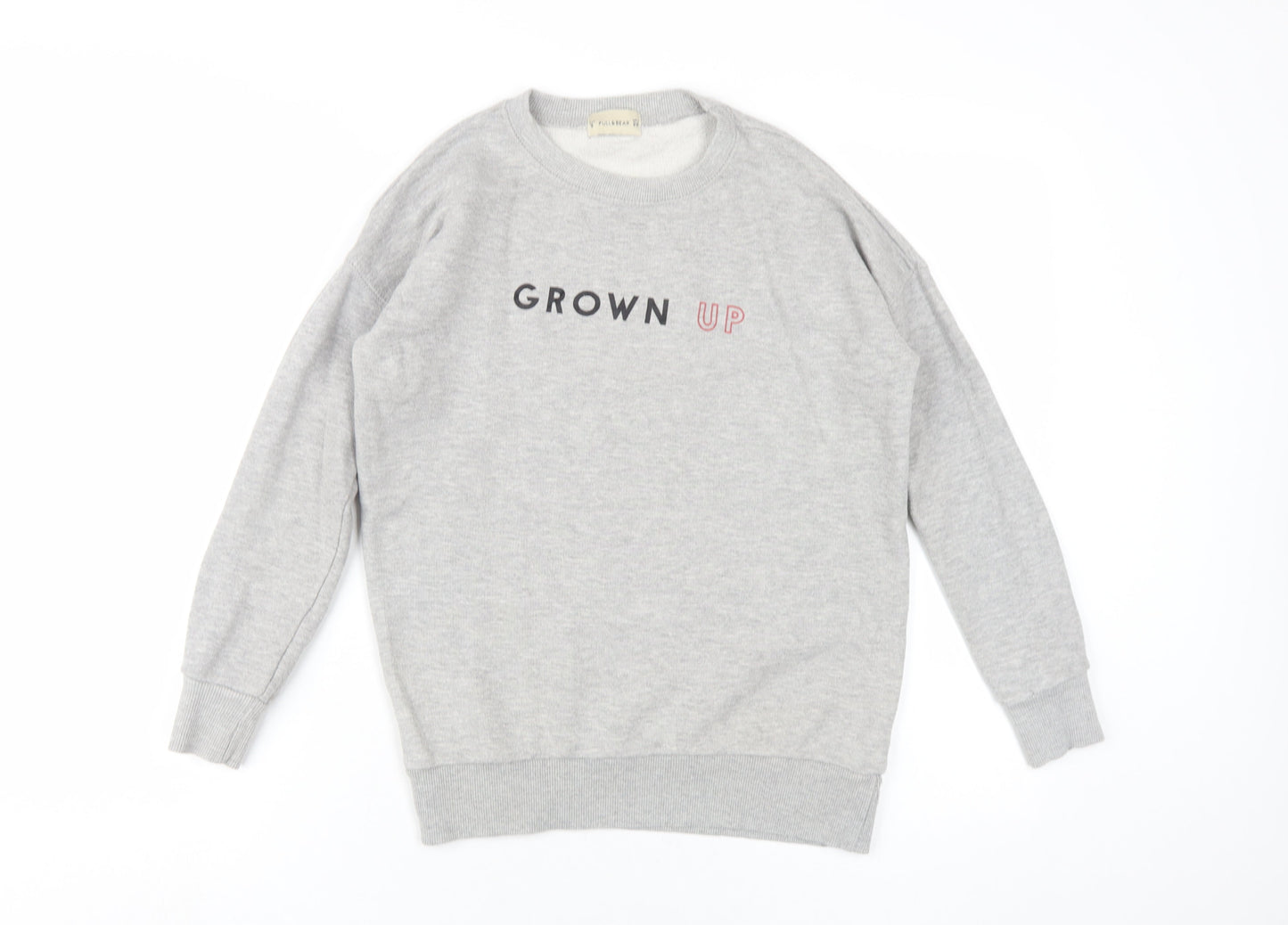Womens UK Size S Pull&Bear Grey Pullover Sweatshirt