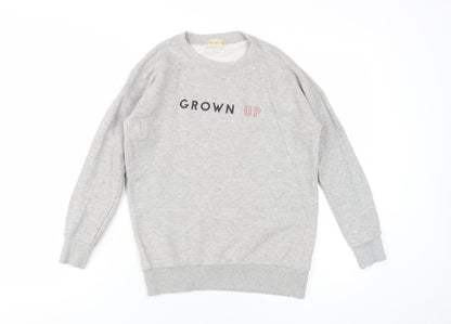 Womens UK Size S Pull&Bear Grey Pullover Sweatshirt