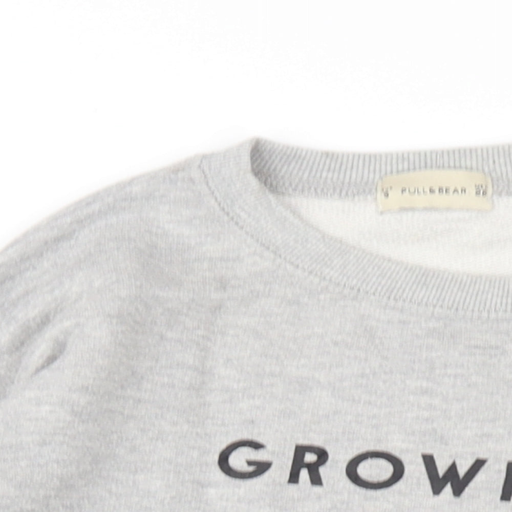 Womens UK Size S Pull&Bear Grey Pullover Sweatshirt