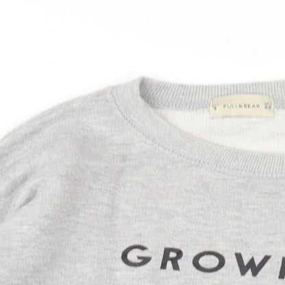 Womens UK Size S Pull&Bear Grey Pullover Sweatshirt