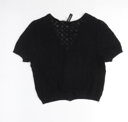 Womens UK Size XS Divided Black Cardigan Jumper