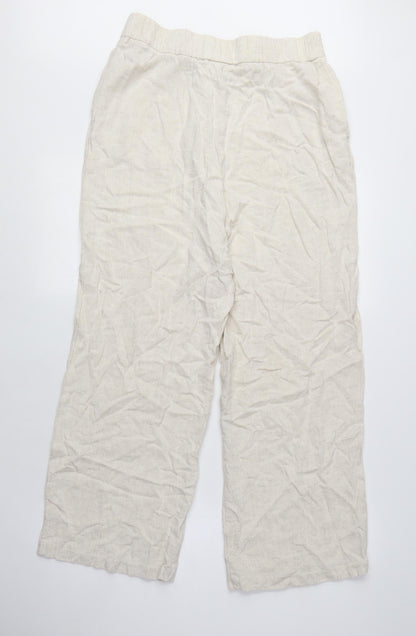 Womens UK Size 12 Stradivarius Regular Fit  Beige Trousers