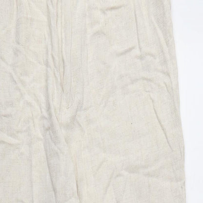 Womens UK Size 12 Stradivarius Regular Fit  Beige Trousers
