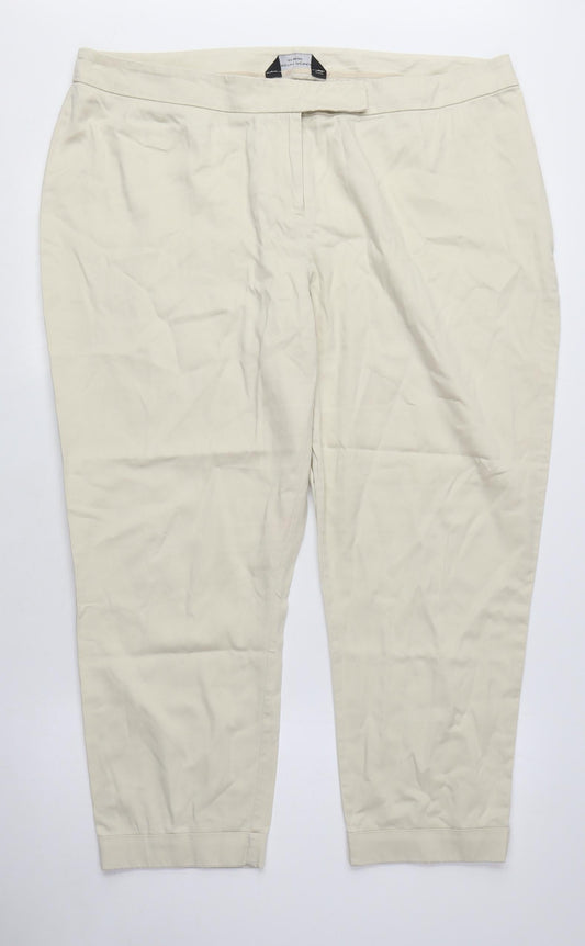Womens UK Size 18 Dorothy Perkins Regular Fit Chino Beige Trousers