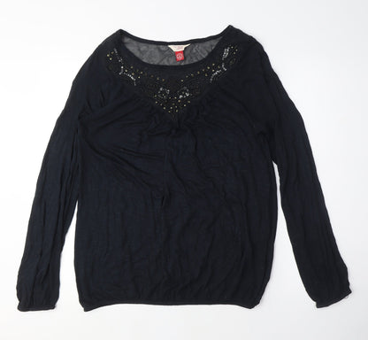 Womens UK Size 8 Falmer Black Basic T-Shirt