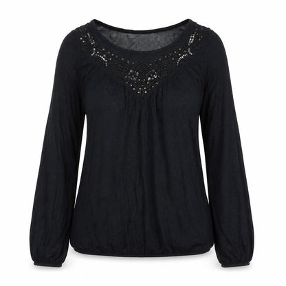Womens UK Size 8 Falmer Black Basic T-Shirt