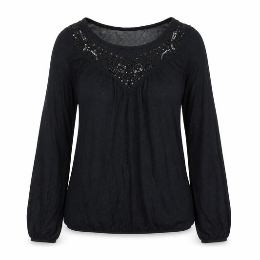 Womens UK Size 8 Falmer Black Basic T-Shirt