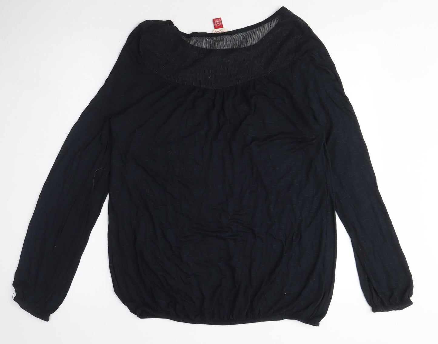 Womens UK Size 8 Falmer Black Basic T-Shirt
