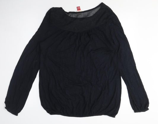 Womens UK Size 8 Falmer Black Basic T-Shirt