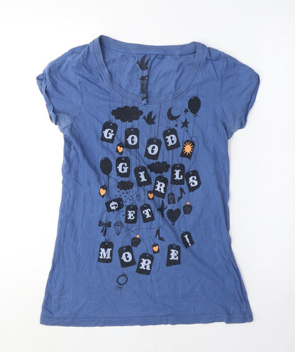 Womens UK Size 8 NEXT Blue Basic T-Shirt
