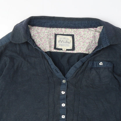 Womens UK Size 10 Mistral Blue Basic T-Shirt
