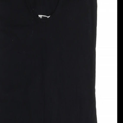 FOREVER 21 Womens Black Cotton Bodycon Size M Scoop Neck - Cross-over Back