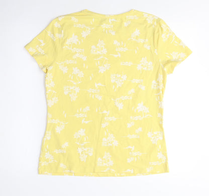 Womens UK Size 14 Marks and Spencer Yellow Basic T-Shirt