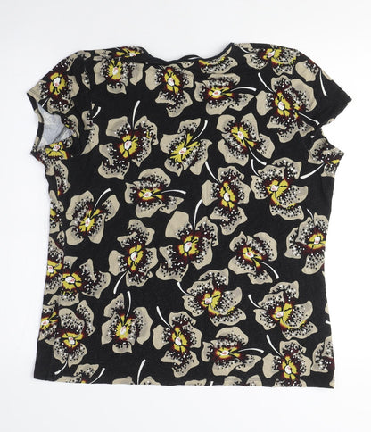 Womens UK Size 16 Marks and Spencer Black Basic T-Shirt