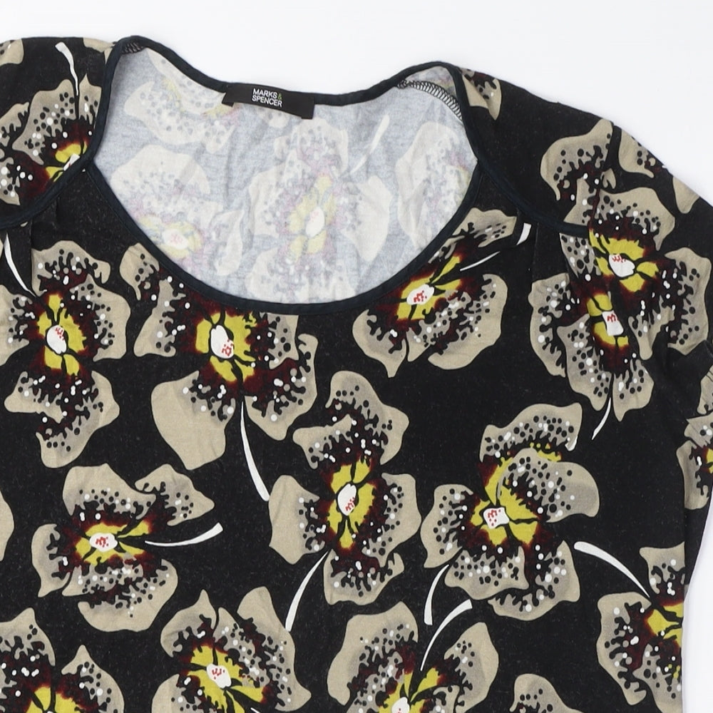 Womens UK Size 16 Marks and Spencer Black Basic T-Shirt