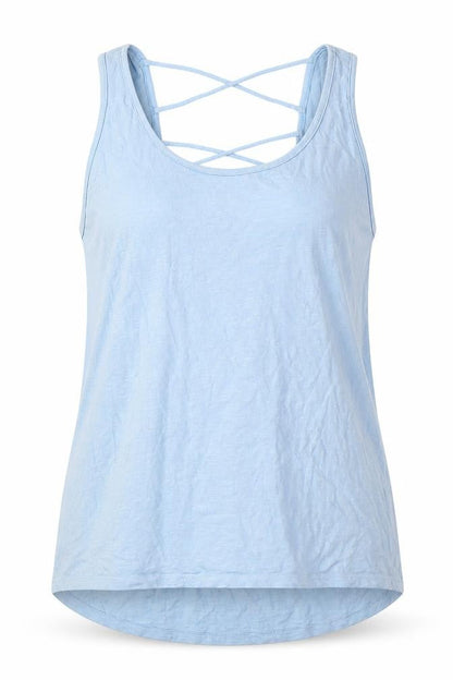 Womens UK Size 12 New Look Blue Basic Tank