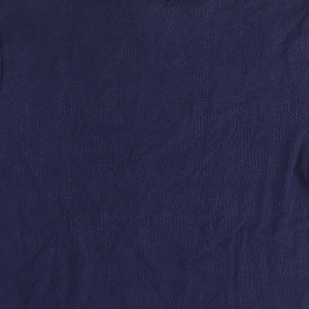 River Island Mens Blue Cotton T-Shirt Size M Crew Neck