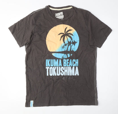 Sao Paulo Mens Green Cotton T-Shirt Size M Crew Neck - Kuma Beach