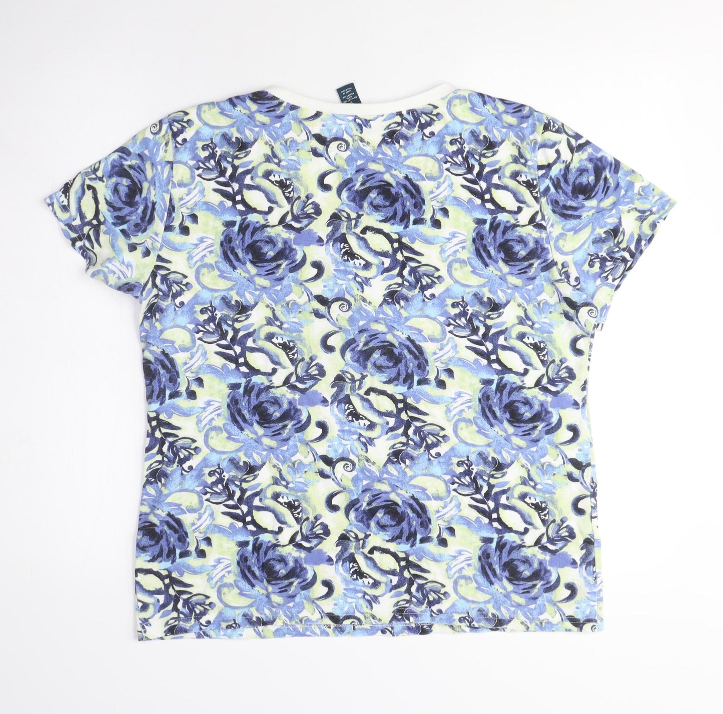 Womens UK Size L Karen Scott Blue Basic T-Shirt