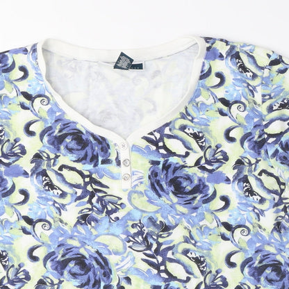Womens UK Size L Karen Scott Blue Basic T-Shirt