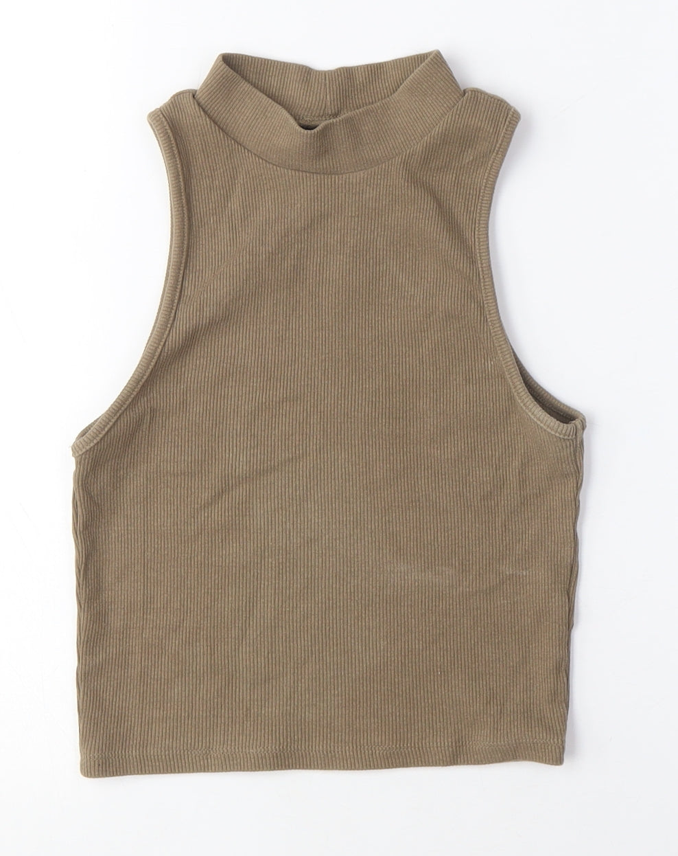 Womens UK Size M Pull&Bear Brown Cropped Tank