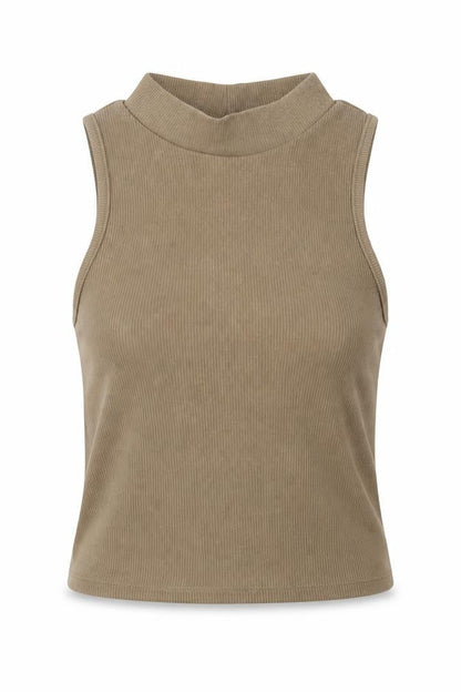 Womens UK Size M Pull&Bear Brown Cropped Tank
