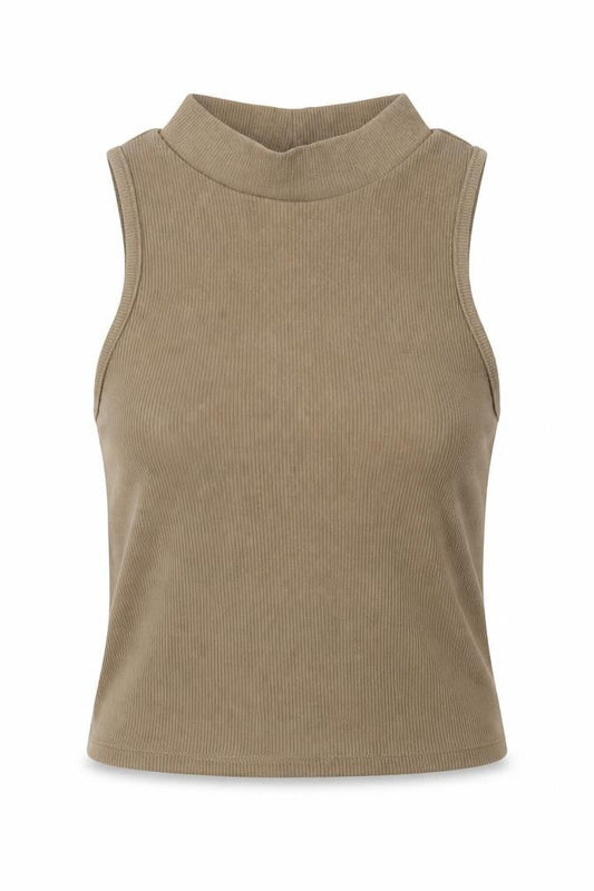 Womens UK Size M Pull&Bear Brown Cropped Tank