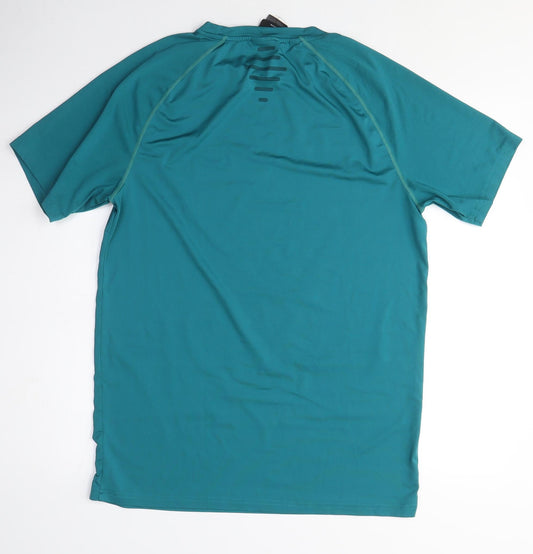 MP Mens Black Polyester Basic T-Shirt Size M Crew Neck