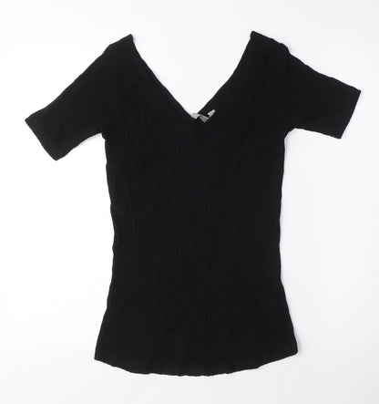 Womens UK Size 10 ASOS Black Basic T-Shirt