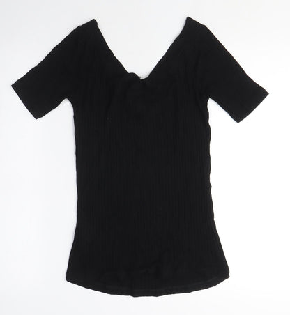 Womens UK Size 10 ASOS Black Basic T-Shirt