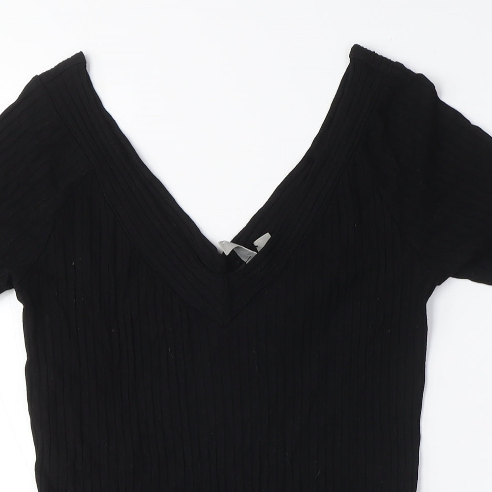 Womens UK Size 10 ASOS Black Basic T-Shirt