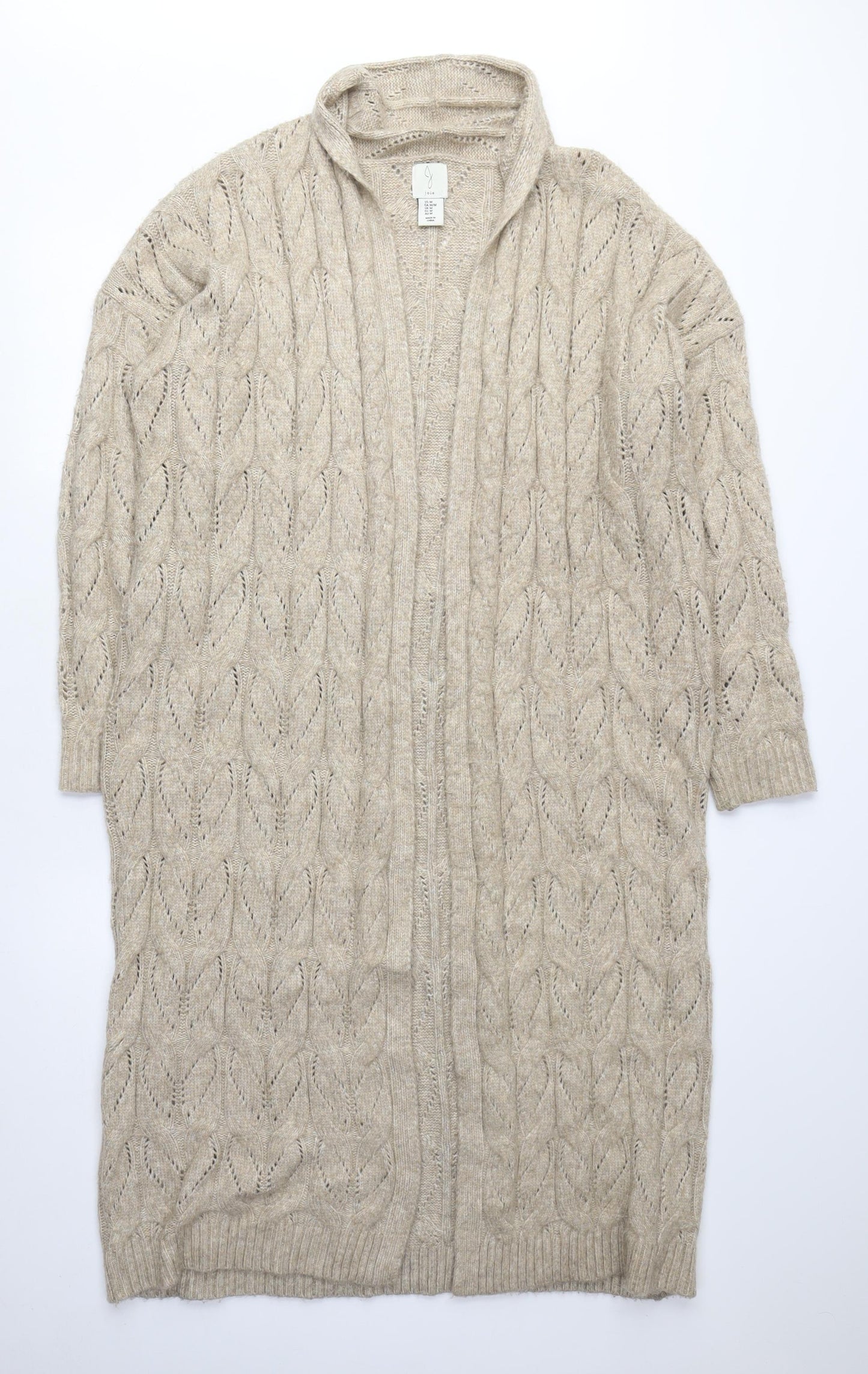 JOIE Womens Beige V-Neck Polyamide Cardigan Jumper Size M - Long Cardigan