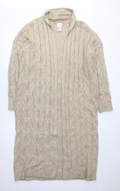 JOIE Womens Beige V-Neck Polyamide Cardigan Jumper Size M - Long Cardigan