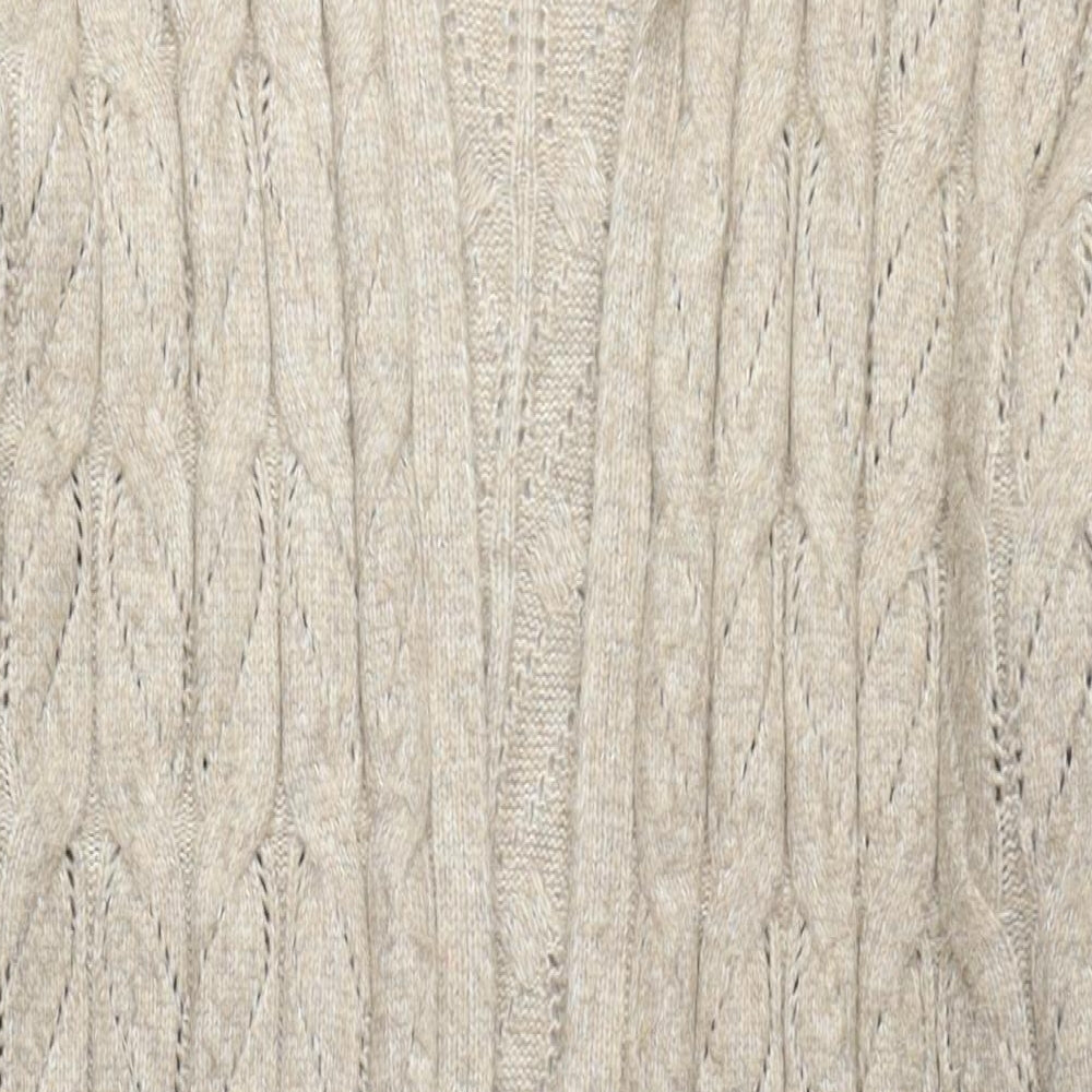 JOIE Womens Beige V-Neck Polyamide Cardigan Jumper Size M - Long Cardigan