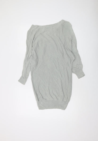 Almost Famous Womens Grey Round Neck Viscose Pullover Jumper Size M
