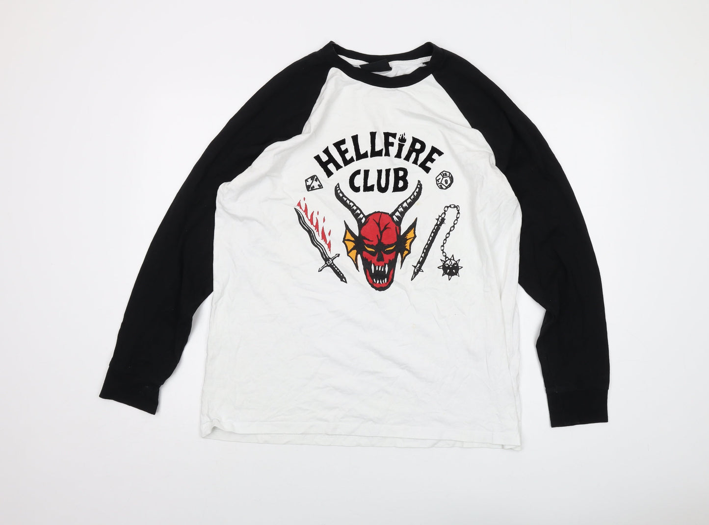 Stranger Things Mens White Cotton T-Shirt Size XL Crew Neck