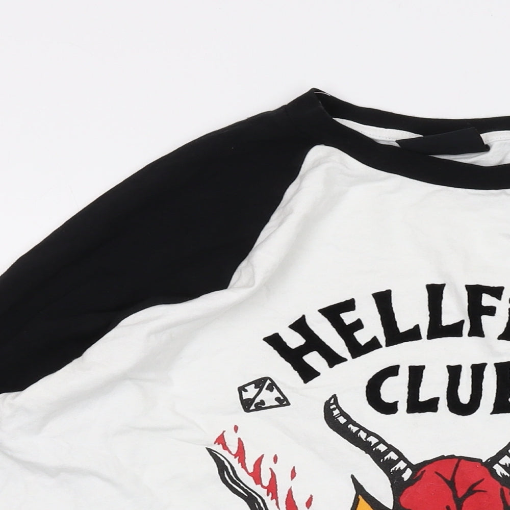 Stranger Things Mens White Cotton T-Shirt Size XL Crew Neck